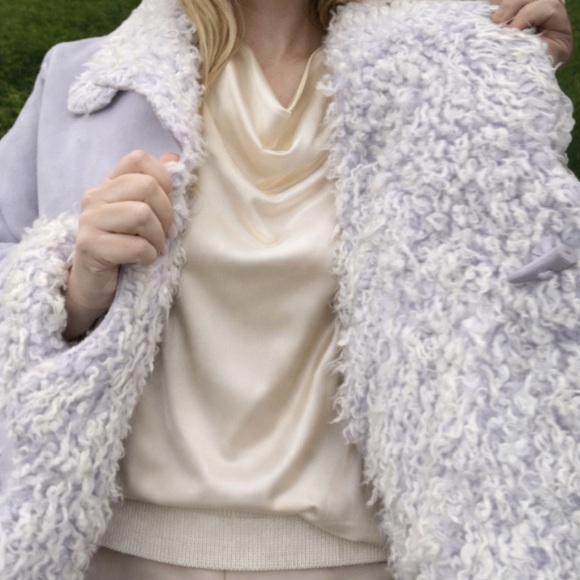 Chic Lavender Reversible Teddy Jacket Toggle Buttons - Picture 4 of 10